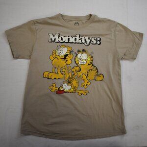 Garfield Women's Garfield Hates Mondays Distressed Graphic Shirt New